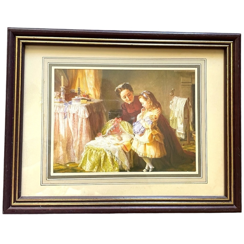 Vintage print of a Victorian painting, “An Introduction”,by Emily Crawford,small - Picture 2 of 4